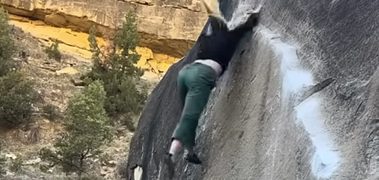 Hard Fall Onto Bouldering Pads