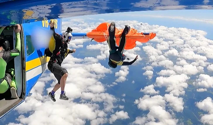 Skydiver Gets Caught and Dragged by Plane Wing!?