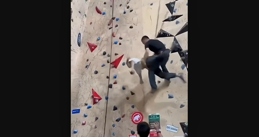 Solo Gym Climber Falls, Other Climber Catches Them!