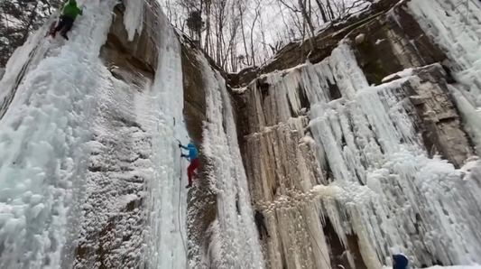 Ice Climber Falls Onto Ice Screw!