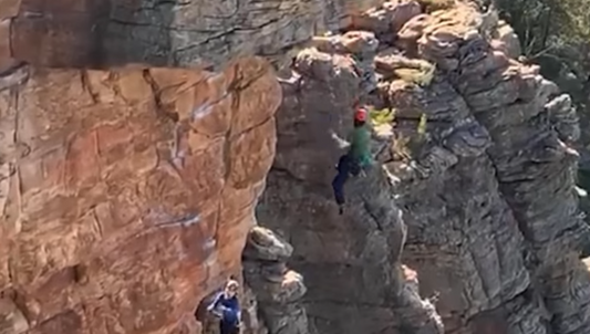 Dude SLAMS Into Rock After Big Fall